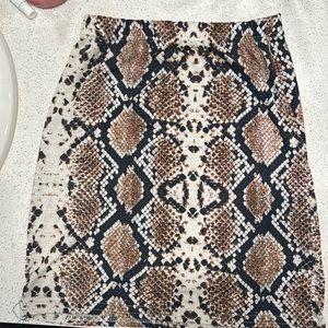 Snakeskin bodycon cotton skirt US 2 — stretchy